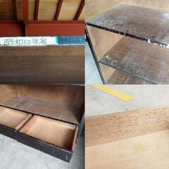 レトロ 木製本棚 引き出し付き 木の棚 シェルフ ラック　/TJ-1833 1Fの画像