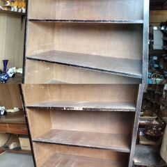 レトロ 木製本棚 引き出し付き 木の棚 シェルフ ラック　/TJ-1833 1Fの画像