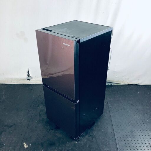 ID:rg219143 ハイセンス Hisense 冷蔵庫 一人暮らし 中古 2019年製 2ドア 134L ブラウン ファン式 右開き HR-G13A-BR  【リユース品：状態C】【送料無料】【設置費用無料】