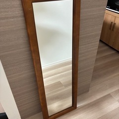 木製 壁掛け鏡 ウォールミラー幅30cm 高90cm