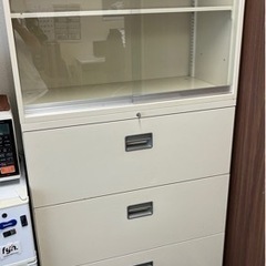 受付終了→【お買得②】オフィス鍵付きキャビネット・上下分離可能