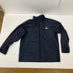 2406-873　adidas ナイロンブルゾン ネイビー/レッ...