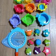 水遊び　風呂遊び　ふるい　網　人形　魚　おもちゃ　玩具　未使用