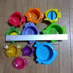 水遊び　風呂遊び　ふるい　網　人形　魚　おもちゃ　玩具　未使用の画像