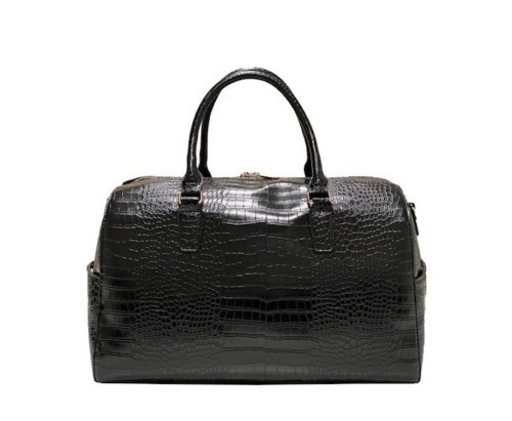 【高級感抜群✨】高級クロコボストンバッグ　メンズ　レディース　ブラック