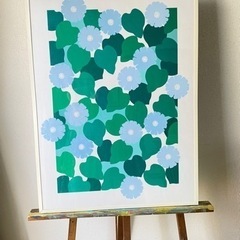 取引中　花柄絵画90cm×70cm額付き