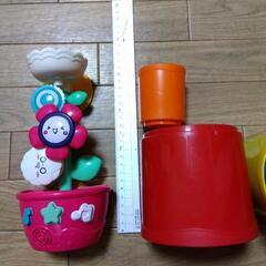 水遊び　おもちゃ　風呂遊び　プール遊び　バケツ　網　人形　玩具　未使用の画像