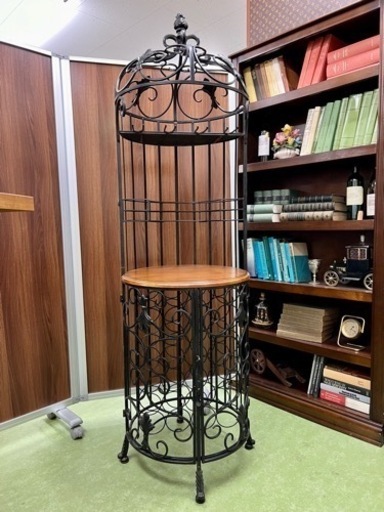 11/23迄！輸入家具【特大 アイアンフレーム ワインラック】アンティーク シェルフ ヴィンテージ