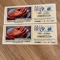 『越後寺泊　海鮮茶屋　汐の華』 商品券500円分2枚 
