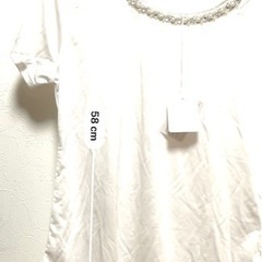 新品タグ付き◆ビジュージュエルネック／半袖カットソー・Mの画像