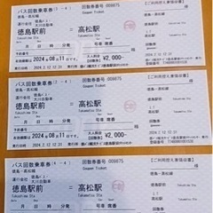 高速バス 回数乗車券 3枚