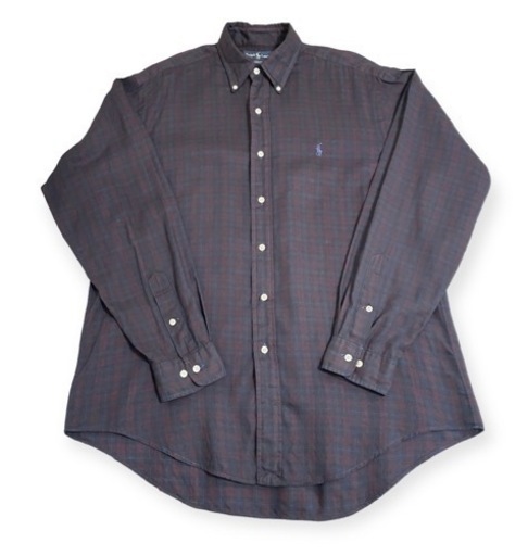 90s Ralph Lauren ラルフローレン 刺繍ロゴ 長袖 チェックシャツ