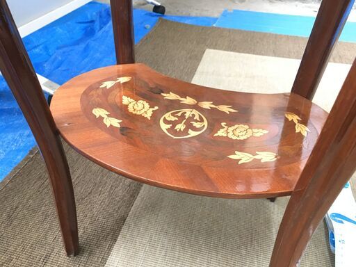 EA272)楕円形テーブル アンティーク調 エジプト輸入品 幅：約52cm 高さ