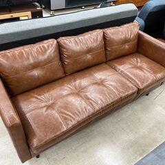 ?お洒落家具?3Pソファ オットマン付き?ヴィンテージデザイン 3人掛けソファ?924?