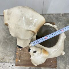 無料!! 陶器製 傘立て 犬の置物 インテリア 持って行ってください！の画像