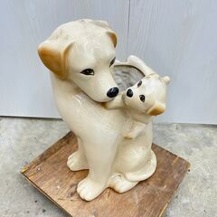 無料!! 陶器製 傘立て 犬の置物 インテリア 持って行ってください！の画像