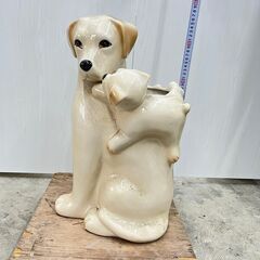 無料!! 陶器製 傘立て 犬の置物 インテリア 持って行ってください！