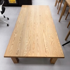 【超美品‼️】two-one style 180cm幅ローテーブル センターテーブル 座卓 リビング 一枚板風 ライトブラウン♪の画像