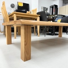 【超美品‼️】two-one style 180cm幅ローテーブル センターテーブル 座卓 リビング 一枚板風 ライトブラウン♪の画像