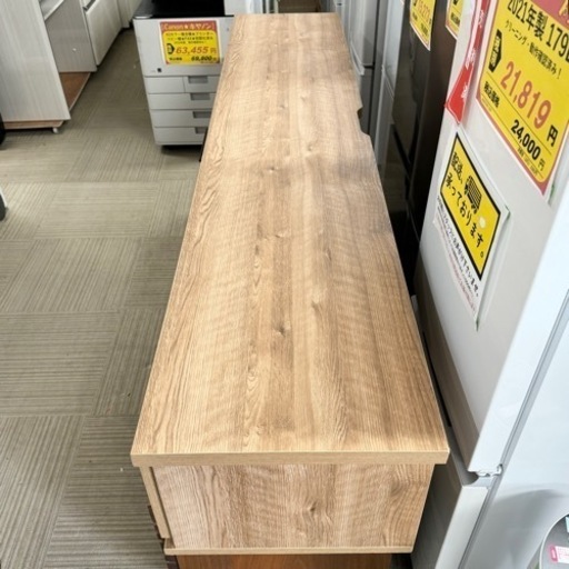 【超美品‼️】定価59,999円♪ 日本製 タンスのゲン 210cm幅ローボード(ゴット) テレビ台 収納家具 ライトオークカラー♪