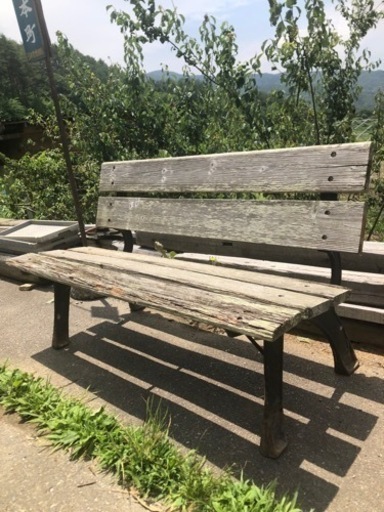 ヴィンテージ★木製パークベンチ