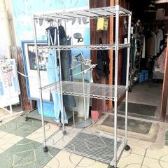 キャスター付き 4段 メタルラック 