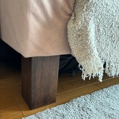 家具 ソファ 2人掛けソファ　IKEAブランケット付きの画像