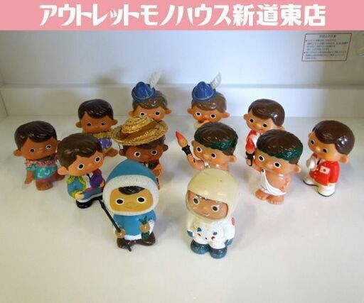 昭和レトロ 富士銀行 ぼくちゃん ソフビ貯金箱 9種12個セット 企業物 ノベルティグッズ 当時物 札幌市 新道東店