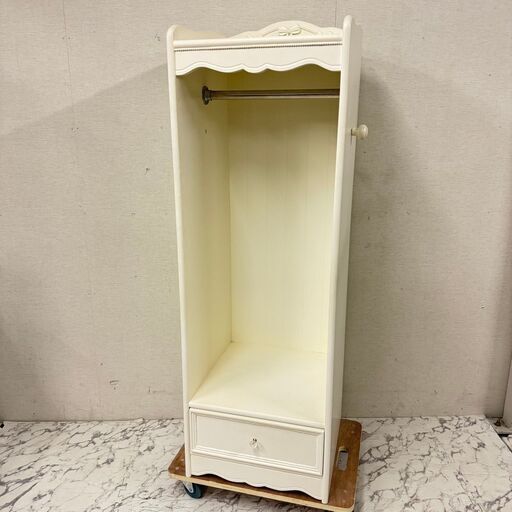 18446   引出し付ワードローブ　ハンガーラック　姫家具   ◆大阪市内・東大阪市他 6,000円以上ご購入で無料配達いたします