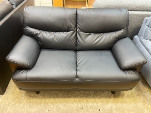 【リサイクルサービス八光】幅㎝　ニトリ　2人掛けソファ　Ｎシールド　キャッツ3 BK