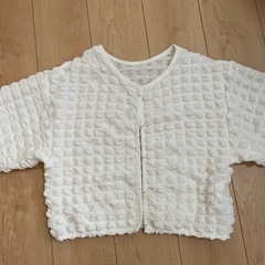 美品　ワッフル素材　カーデの画像