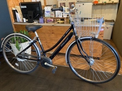 【ブリヂストンアルベルト後輪タイヤ・後輪チューブ・一発2錠の鍵新品！】 LEDオートライト　内装5段　27インチ自転車　ブラック