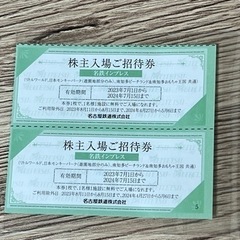 名鉄株主優待券　南知多ビーチランド等招待券2枚