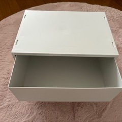 無印　ポリプロピレンケース　引出式　深型　ホワイトグレーの画像