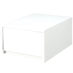 無印　ポリプロピレンケース　引出式　深型　ホワイトグレー