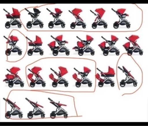 Britax B-ready 1人乗り２人乗りベビーカーとトラベルシステムチャイルドシート　日除、レインカバーおまけ