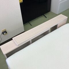 【お取引中】【美品】ヘッドレスト分離可能型 パイン材セミダブルベッド★6036★の画像
