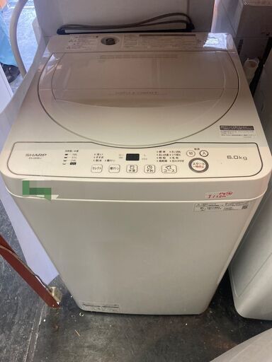 ☆中古￥12,800！SHARP　6.0kg洗濯機　家電　2021年製　ES-GE6EJ-W型　【BF161】