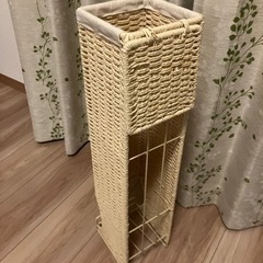 トイレットペーパー　ストッカー　入れ　編み上げの画像