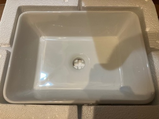 1個 大型セラミック長方形容器バスルームシンク、50.8x40.64cm ポップアップ排水キット付き洗面台、バルコニーバスルーム用の芸術的なカウンタートップ洗面台