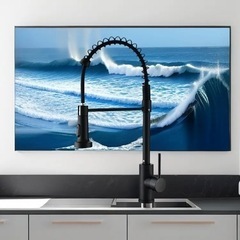 キッチンシンク蛇口、スプリングプルダウンスプレー、2つの水出口、360度回転、ステンレス、台所用 の画像
