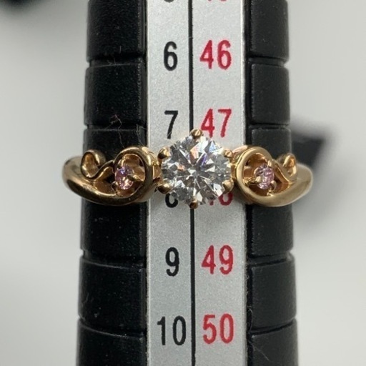K18 ピンクゴールド　ダイヤモンド　リング　ピンクダイヤモンド　1.7g 0.315ct ティアラリング