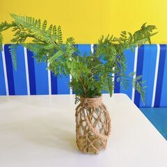 【値下げ】フェイクグリーン（マクラメ編み瓶）