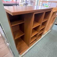 【リサイクルサービス八光】幅90㎝　(株)丸伸　ブラウン　スライド式本棚の画像