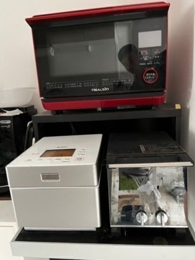 レンジ・炊飯器・トースター家電3点+置台（家具）セット