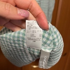 レディースブラウス グリーン ギンガムチェック 半袖 マタニティの画像
