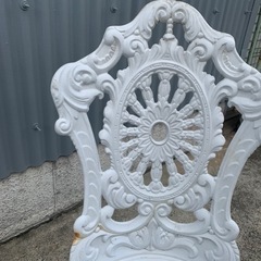 テーブル　チェア　ガーデニングセット　アルミ製　中古　汚れ有り　※説明欄必読の画像