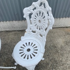 テーブル　チェア　ガーデニングセット　アルミ製　中古　汚れ有り　※説明欄必読の画像