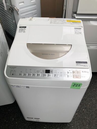 NO 225 北九州市内配送設置無料✨ ES-TX5B-N 縦型洗濯乾燥機 ゴールド系 [洗濯5.0kg /乾燥3.5kg /ヒーター乾燥(排気タイプ) /上開き]