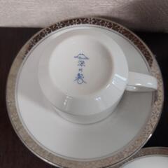 6客 深川製磁 銀彩 デミタスカップ カップ ソーサー 食器 有田焼 プレートの画像